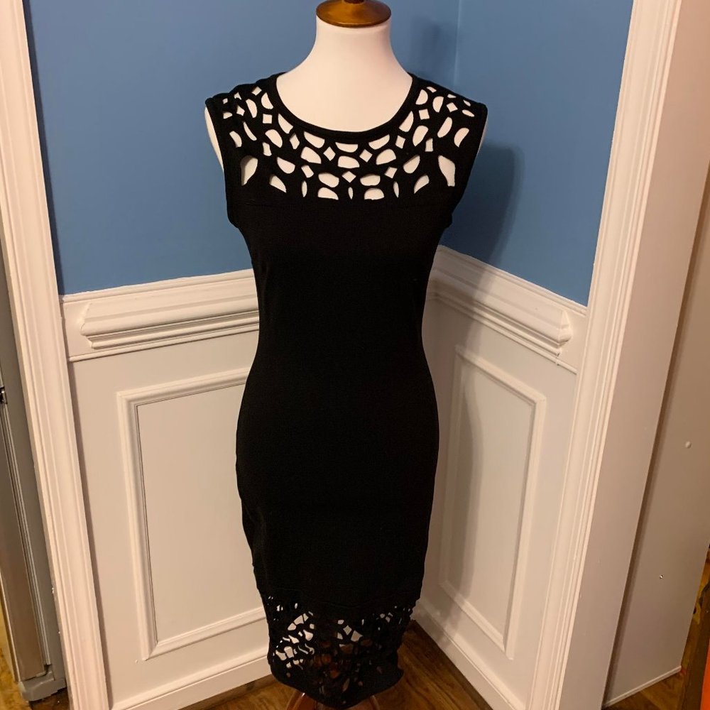 Modcloth Black Mystic Body Con Cutout Sheath Dress
